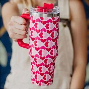 Katydid Red & Pink Hearts‎ Valentine’s Day Large 40 Oz Tumbler